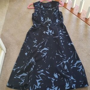 Ann Taylor navy print gorgeous dress